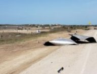 Des débris des tests de SpaceX, sur une zone naturelle protégée, en 2021. // Source : CBBEP Coastal Bird Program