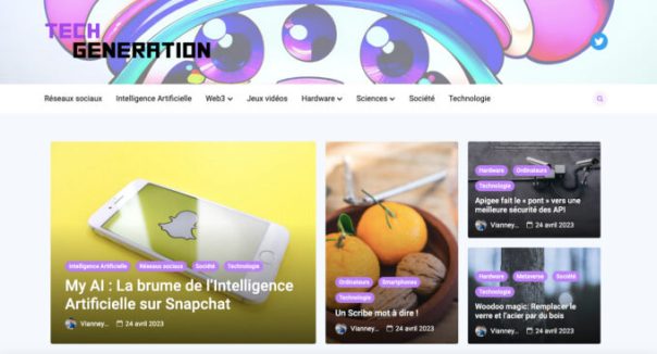 Le site Tech Generation a en fait été généré entièrement par une IA générative // Source : Ari Kouts Le site Tech Generation a en fait été généré entièrement par une IA générative // Source : Ari Kouts