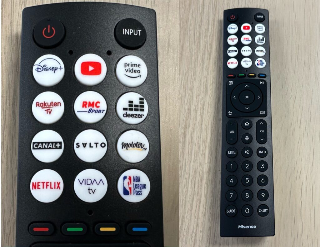 Tous les services disponibles sur la télécommande Hisense. Ça fait beaucoup, non ? // Source : Numerama Tous les services disponibles sur la télécommande Hisense. Ça fait beaucoup, non ? // Source : Numerama