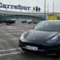 La Model 3 louée par Carrefour. // Source : Numerama