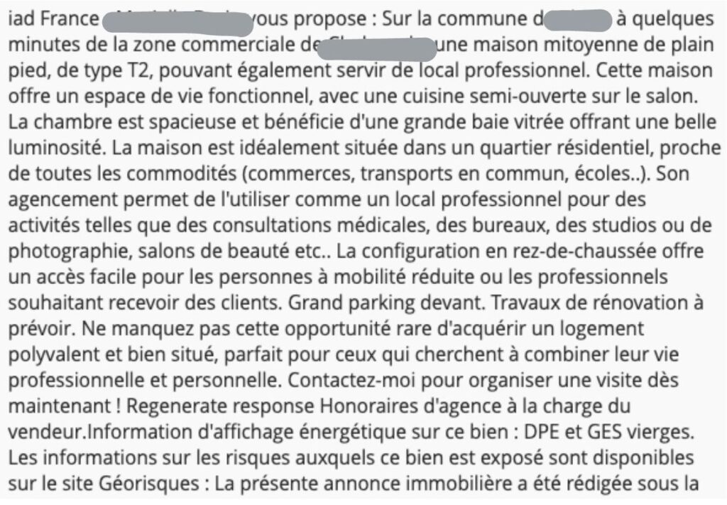 Annonce immobilière générée par IA (2) Annonce immobilière générée par IA (2)