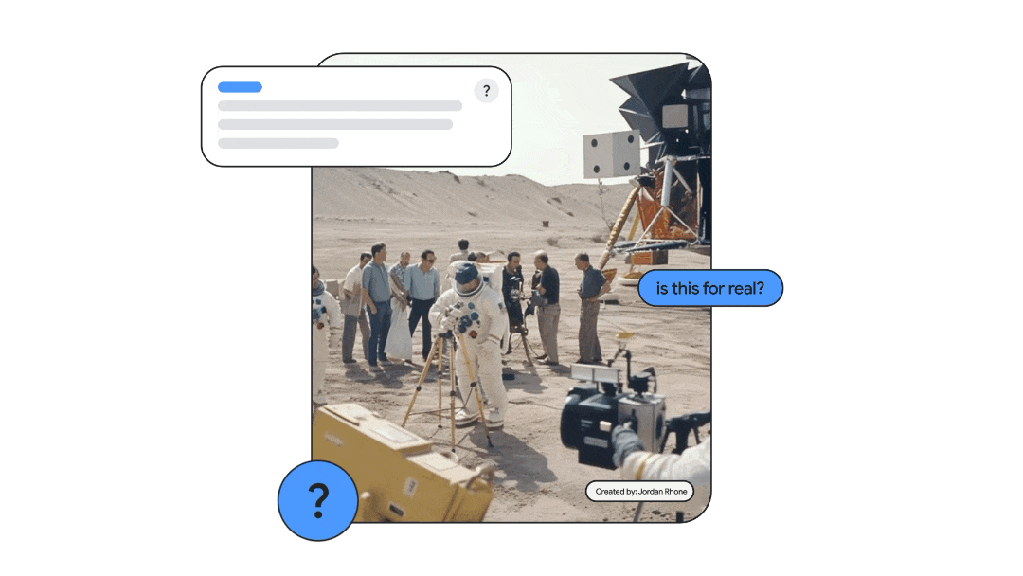 La provenance des images sera facilement identifiable (démonstration). // Source : Google La provenance des images sera facilement identifiable (démonstration). // Source : Google