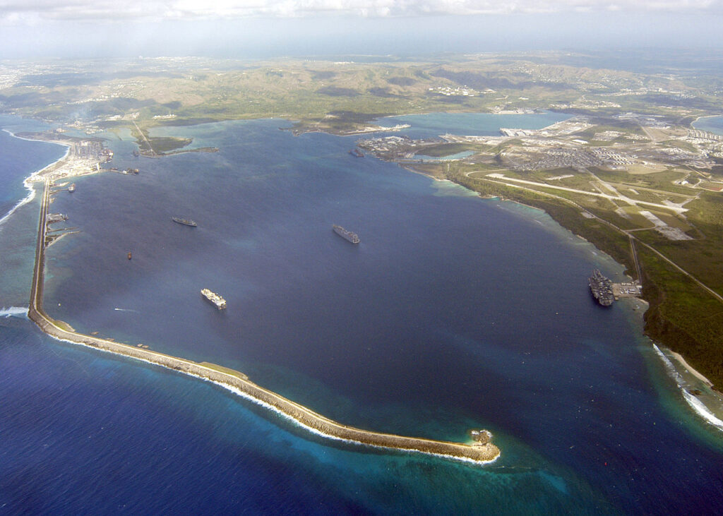 La base navale américaine de Guam, dans l'océan Pacifique // Source : U.S. Navy photo/Released La base navale américaine de Guam, dans l'océan Pacifique // Source : U.S. Navy photo/Released