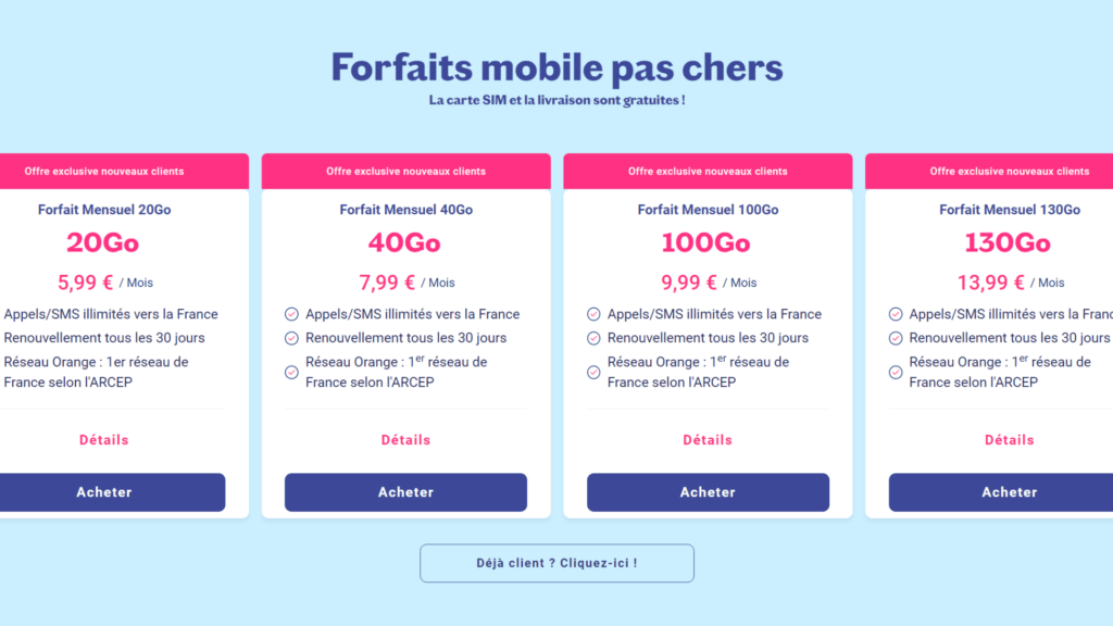 Vouspourrez facilement passer d'un forfait à l'autre chaque mois // Source : Lebara Vouspourrez facilement passer d'un forfait à l'autre chaque mois // Source : Lebara