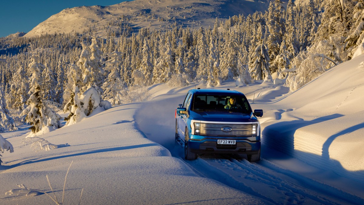 La Ford F-150 Lightning en action en Norvège // Source : Ford La Ford F-150 Lightning en action en Norvège // Source : Ford