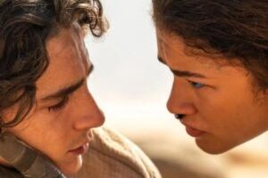 Timothée Chalamet (Paul) et Zendaya (Chani) dans Dune 2. // Source : Warner Bros.