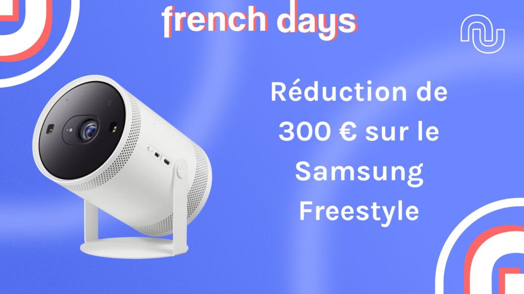 Le mini vidéoprojecteur de Samsung est 300 € moins cher pour les French Days // Source : montage Numerama Le mini vidéoprojecteur de Samsung est 300 € moins cher pour les French Days // Source : montage Numerama