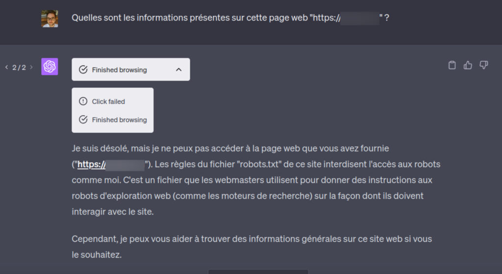 ChatGPT est parfois interdit d'accès. // Source : Capture d'écran ChatGPT est parfois interdit d'accès. // Source : Capture d'écran