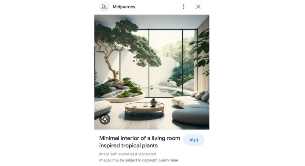 Le futur filigrane de Google avec une image produite par Midjourney. // Source : Google Le futur filigrane de Google avec une image produite par Midjourney. // Source : Google