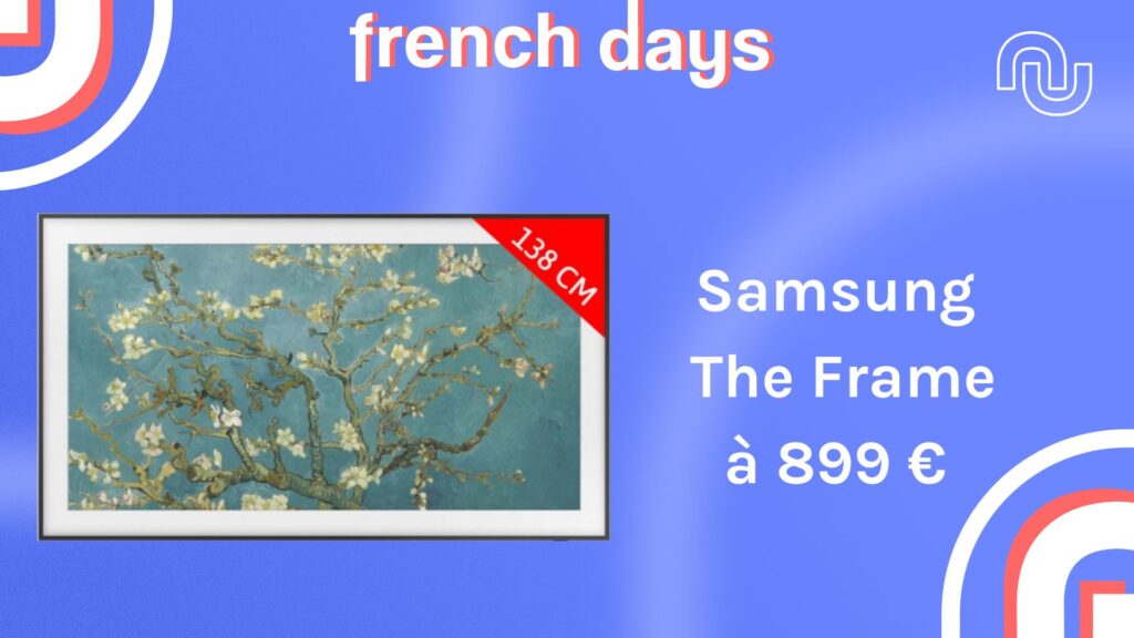 Pendant les French Days, l'écrans Samsung The Frame de 55" est en promotion à 899 € // Source : montage Numerama Pendant les French Days, l'écrans Samsung The Frame de 55" est en promotion à 899 € // Source : montage Numerama