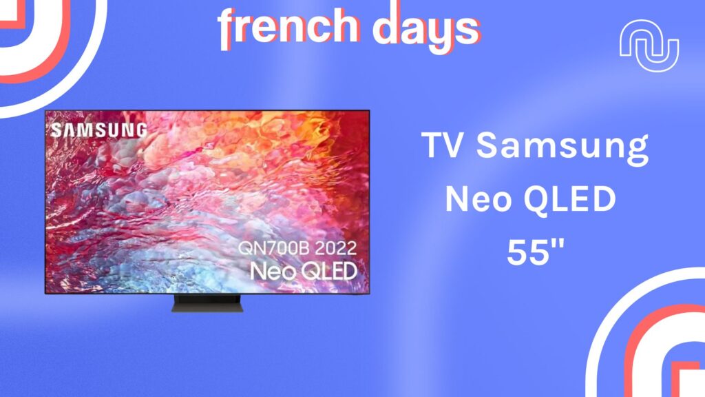 Le téléviseur de Samsung passe à moins de 1 000 € pour les French Days // Source : montage Numerama Le téléviseur de Samsung passe à moins de 1 000 € pour les French Days // Source : montage Numerama