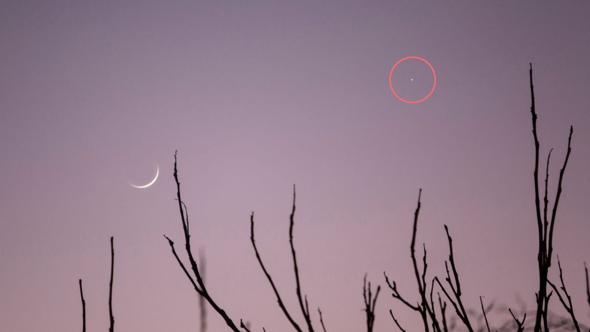 La Lune et Jupiter. // Source : Flickr/CC/Eric (photo recadrée et annotée) La Lune et Jupiter. // Source : Flickr/CC/Eric (photo recadrée et annotée)