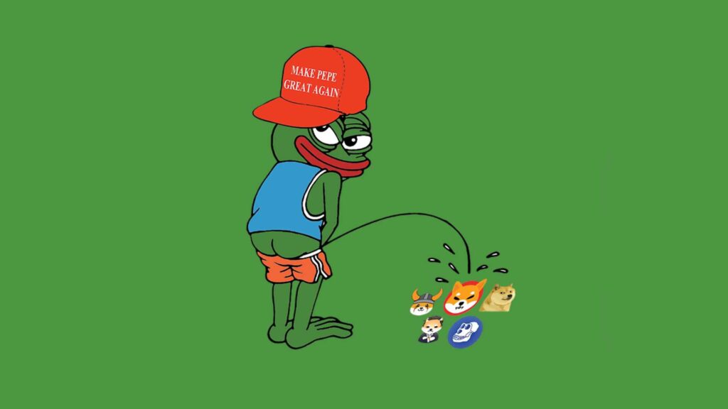 Un des mèmes représentant la crypto Pepe publié sur son site // Source : pepe.vip Un des mèmes représentant la crypto Pepe publié sur son site // Source : pepe.vip