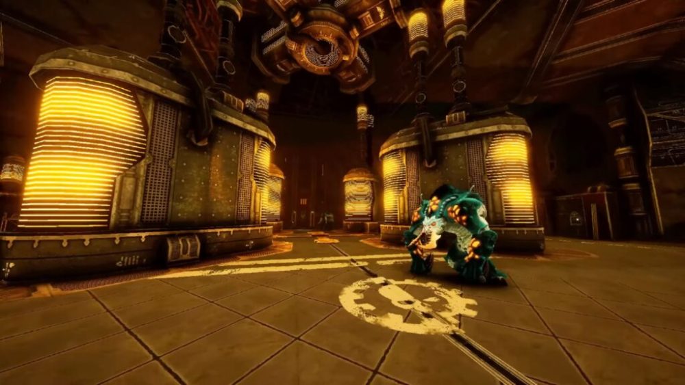 Un monstre dans une salle du jeu Warhammer 40,000: Boltgun // Source : Capture d'écran Un monstre dans une salle du jeu Warhammer 40,000: Boltgun // Source : Capture d'écran