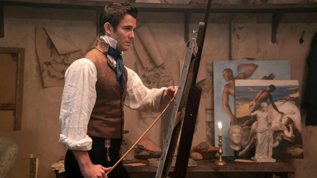 Il faudra attendre la saison 4 pour une histoire focus sur Benedict Bridgerton. // Source : Netflix Il faudra attendre la saison 4 pour une histoire focus sur Benedict Bridgerton. // Source : Netflix