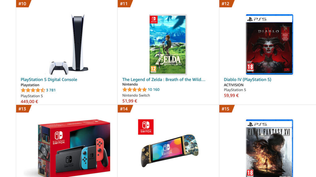 Meilleures ventes sur Amazon // Source : Capture d'écran Meilleures ventes sur Amazon // Source : Capture d'écran