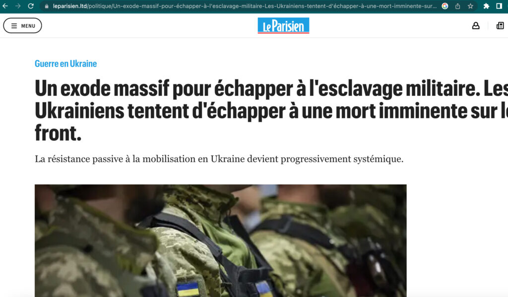 Un faux article avec le nom de domaine Parisien.Ltd toujours en ligne. // Source : Numerama Un faux article avec le nom de domaine Parisien.Ltd toujours en ligne. // Source : Numerama