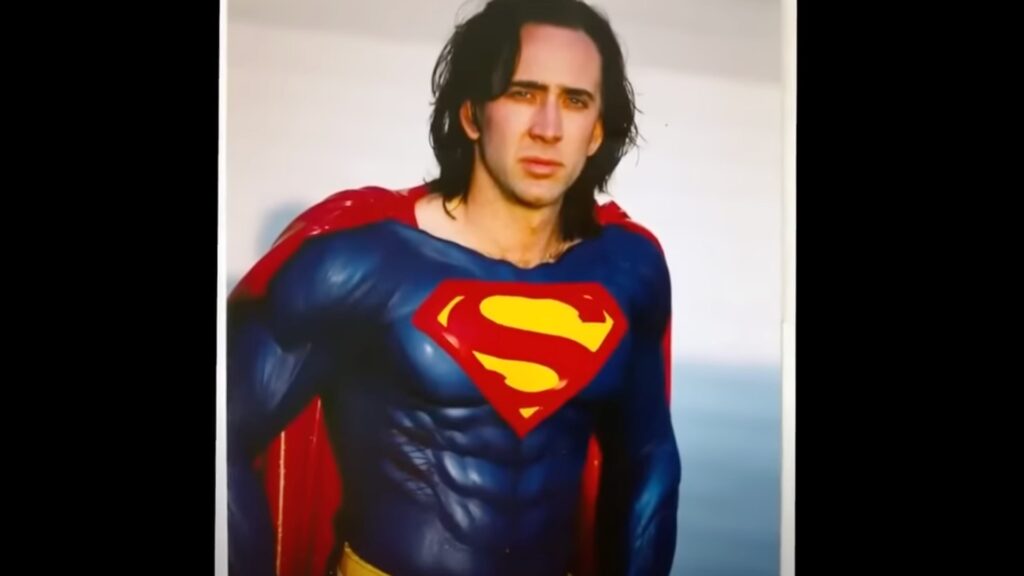 Nicolas Cage en Superman // Source : Capture YouTube Nicolas Cage en Superman // Source : Capture YouTube