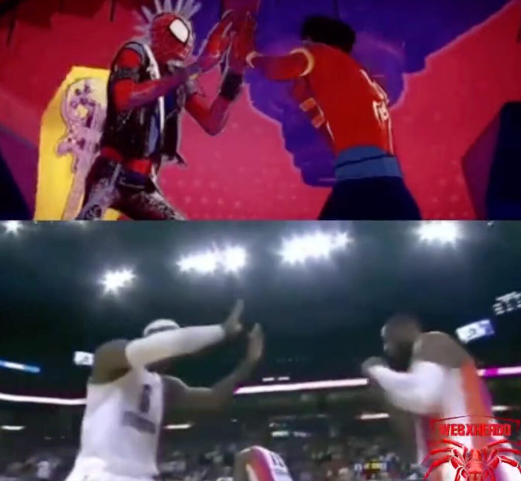 Référence à la NBA dans Spider-Man: Across the Spider-Verse // Source : Capture Twitter Référence à la NBA dans Spider-Man: Across the Spider-Verse // Source : Capture Twitter