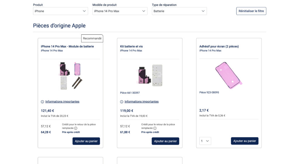 Spoiler : Apple vend déjà des kits pour remplacer la batterie d'un iPhone. // Source : Numerama Spoiler : Apple vend déjà des kits pour remplacer la batterie d'un iPhone. // Source : Numerama