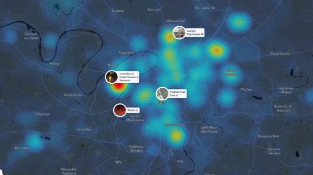 La Snapmap de Snapchat // Source : Snapchat. Capture d'écran NUMERAMA La Snapmap de Snapchat // Source : Snapchat. Capture d'écran NUMERAMA