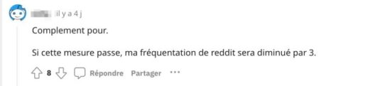 Capture d'écran d'un commentaire du sub r/france.
Source : r/france Capture d'écran d'un commentaire du sub r/france.
Source : r/france