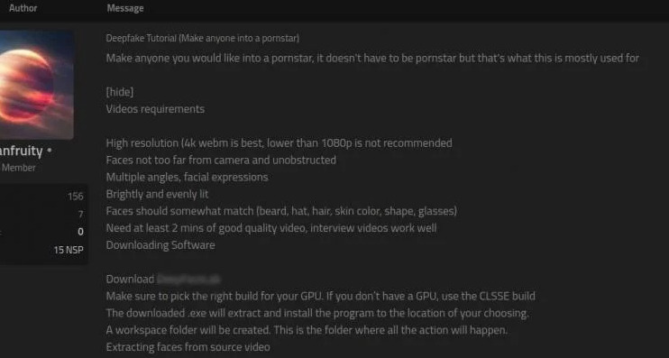 Une annonce pour des montages de sextorsion sur un forum de hacker. // Source : Kaspersky Une annonce pour des montages de sextorsion sur un forum de hacker. // Source : Kaspersky