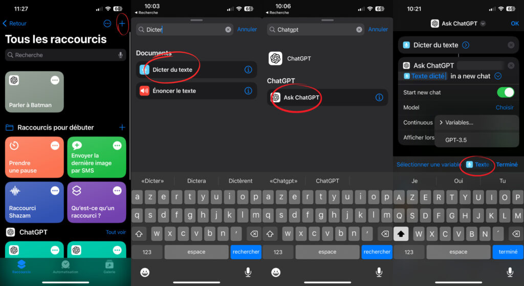 Le détail de la procédure dans l'app Raccourcis. // Source : Capture d'écran Le détail de la procédure dans l'app Raccourcis. // Source : Capture d'écran