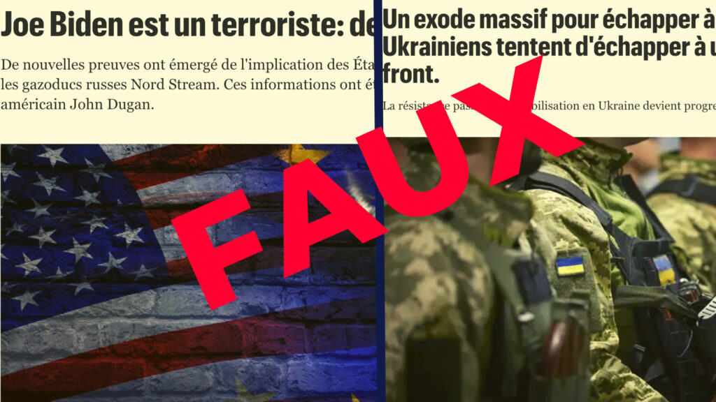 De faux articles rédigés par des agents du Kremlin. // Source : Numerama De faux articles rédigés par des agents du Kremlin. // Source : Numerama