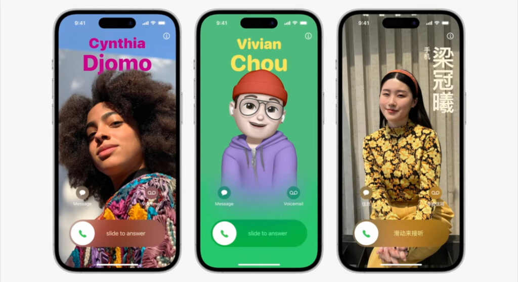 Les photographies de contact personnalisées débarquent sur iOS 17. // Source : Apple Les photographies de contact personnalisées débarquent sur iOS 17. // Source : Apple