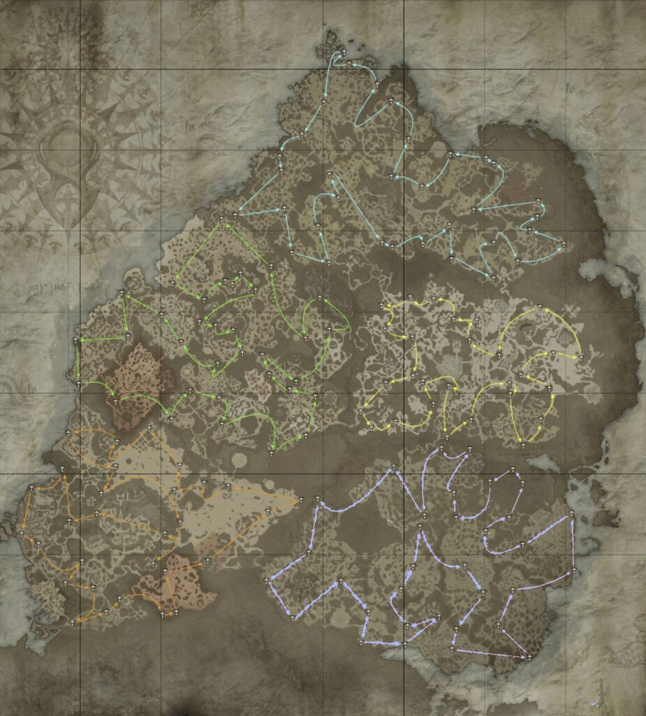 Carte de Diablo IV pour trouver les Autels de Lilith // Source : Reddit (via Twitter) Carte de Diablo IV pour trouver les Autels de Lilith // Source : Reddit (via Twitter)