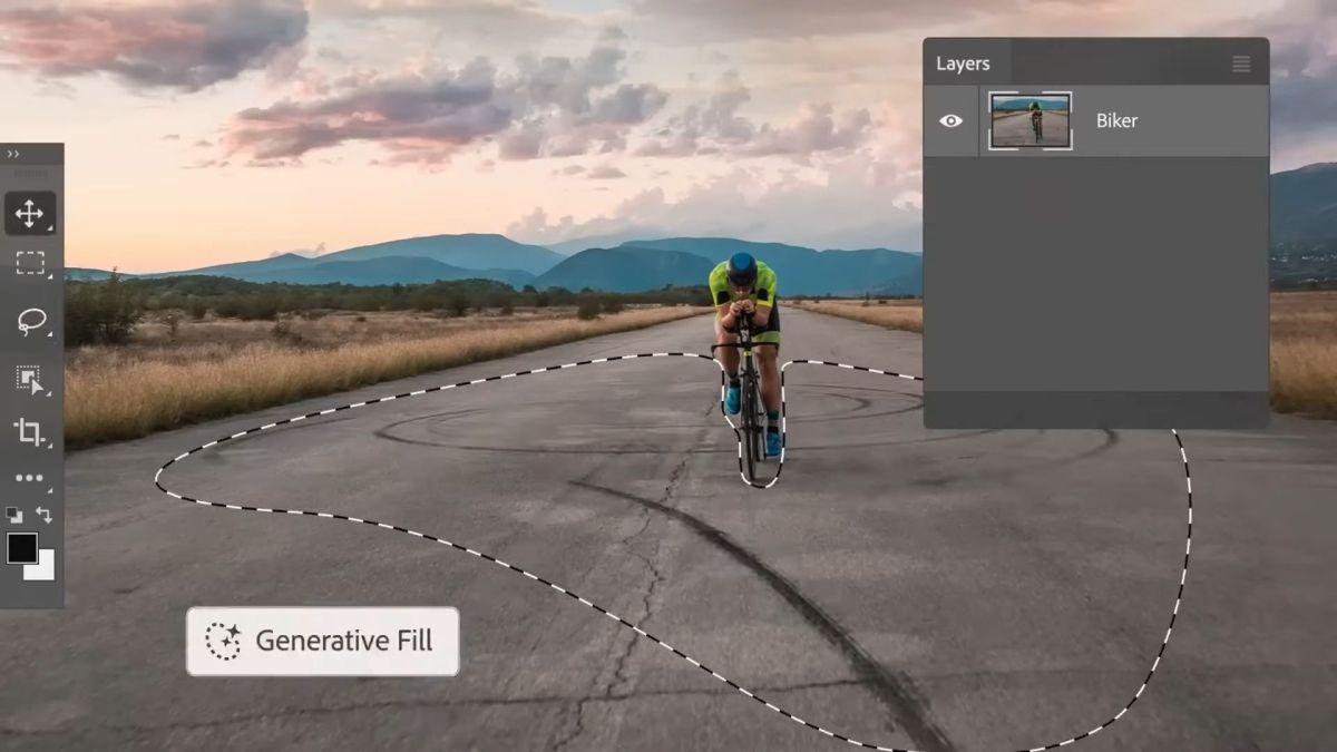 Le generative fill Adobe Firefly dans Photoshop. // Source : Capture d'écran Le generative fill Adobe Firefly dans Photoshop. // Source : Capture d'écran