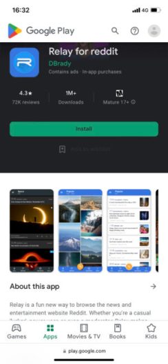 Capture d'écran de l'application Infinity for Reddit
Source : NUMERAMA Capture d'écran de l'application Infinity for Reddit
Source : NUMERAMA