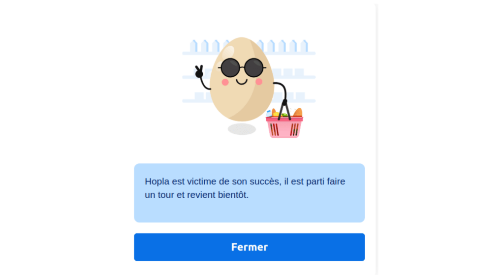 Hopla se « fâche » vite si on la questionne sur son système. // Source : Capture d'écran Carrefour Hopla se « fâche » vite si on la questionne sur son système. // Source : Capture d'écran Carrefour