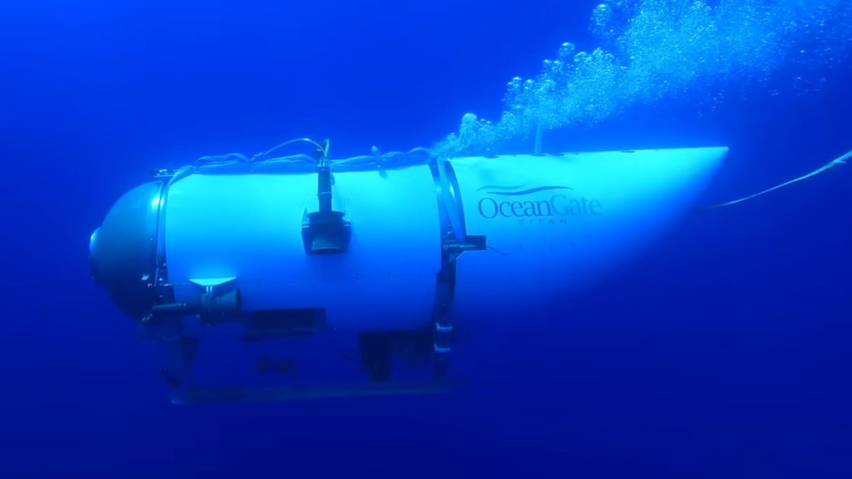 Le sous-marin Titan qui a implosé sous l'eau en 2023, tuant les 5 personnes à bord // Source : Oceangate Le sous-marin Titan qui a implosé sous l'eau en 2023, tuant les 5 personnes à bord // Source : Oceangate