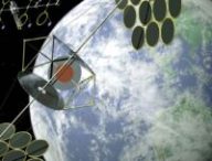 Concept art de panneaux solaires situés dans l'espace // Source : Nasa Concept art de panneaux solaires situés dans l'espace // Source : Nasa