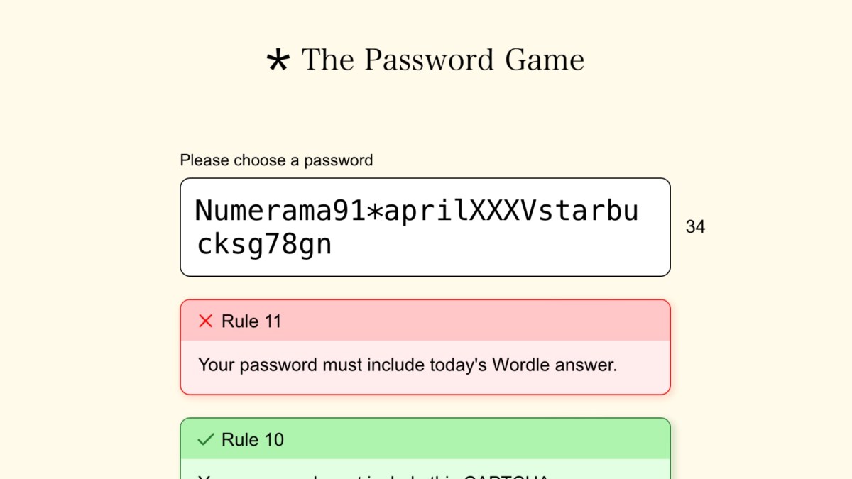 The Password Game // Source : Numerama The Password Game // Source : Numerama