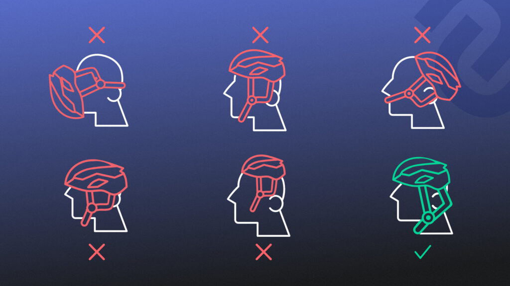 Un casque bien mis et à la bonne taille ne tombe pas, ni en avant, ni en arrière. Un casque bien mis et à la bonne taille ne tombe pas, ni en avant, ni en arrière.