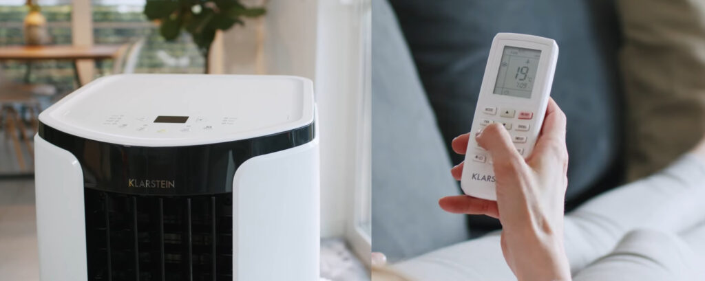 Vous pourrez utiliser la télécommande ou le panneau pour éffectuer les réglage // Source : Klarstein Vous pourrez utiliser la télécommande ou le panneau pour éffectuer les réglage // Source : Klarstein