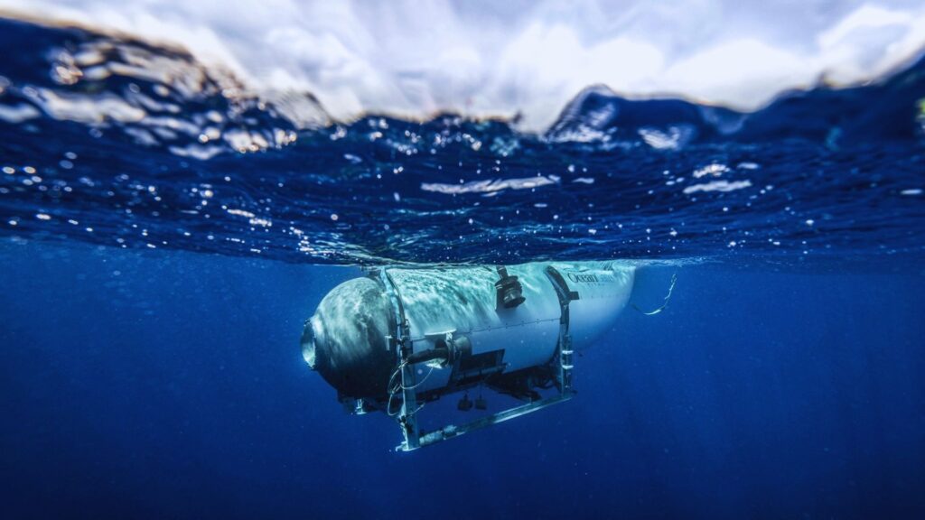 Le submersible d'OceanGate en 2020. // Source : Via Facebook OceanGate Expeditions Le submersible d'OceanGate en 2020. // Source : Via Facebook OceanGate Expeditions