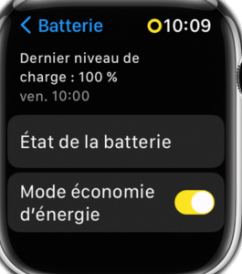 Mode Économie d'énergie. // Source : Apple Mode Économie d'énergie. // Source : Apple