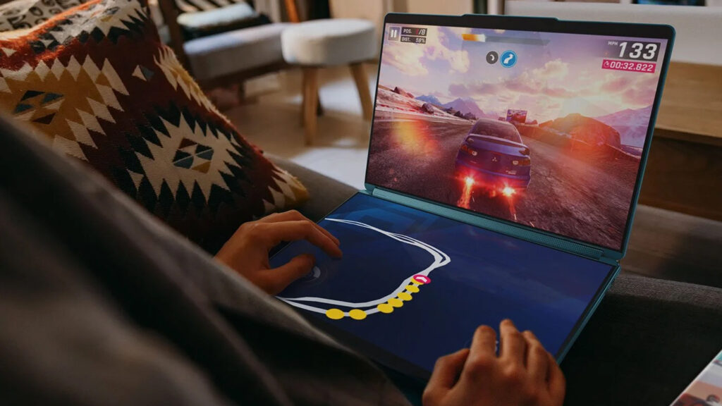 De nombreux programmes sont capables d'exploiter les deux écrans du Yoga 9i // Source : Lenovo De nombreux programmes sont capables d'exploiter les deux écrans du Yoga 9i // Source : Lenovo