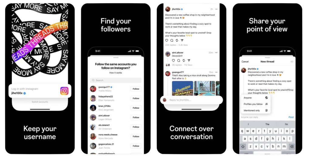 À quoi l'app Threads va ressembler // Source : Capture d'écran App Store À quoi l'app Threads va ressembler // Source : Capture d'écran App Store