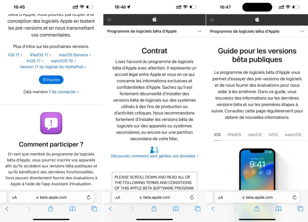 Le site beta.apple.com est l'endroit où il faut s'inscrire. Le site beta.apple.com est l'endroit où il faut s'inscrire.