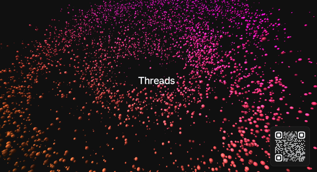 Le site web de Threads au lancement. Le site web de Threads au lancement.
