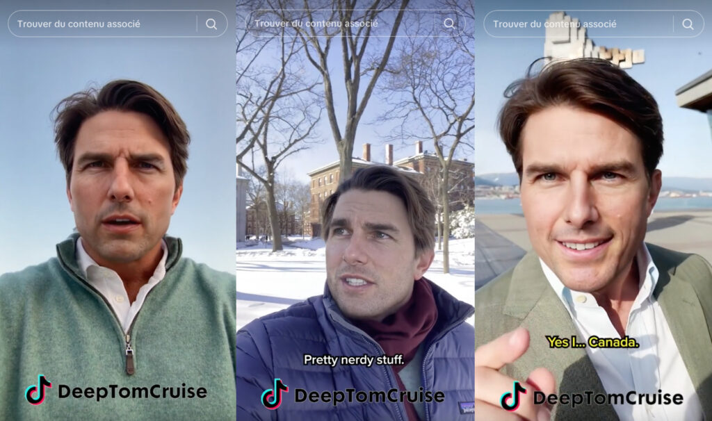 Des deepfakes de Tom Cruise // Source : Metaphysic.ai / TikTok Des deepfakes de Tom Cruise // Source : Metaphysic.ai / TikTok