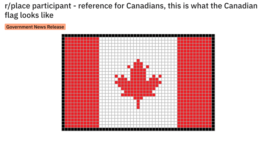 À tous les participants de r/Space : voilà à quoi le drapeau du Canada ressemble // Source : Reddit À tous les participants de r/Space : voilà à quoi le drapeau du Canada ressemble // Source : Reddit