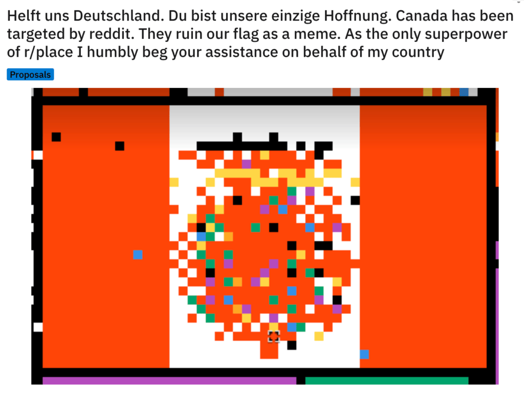 L'appel à l'aide du Canada // Source : Reddit L'appel à l'aide du Canada // Source : Reddit