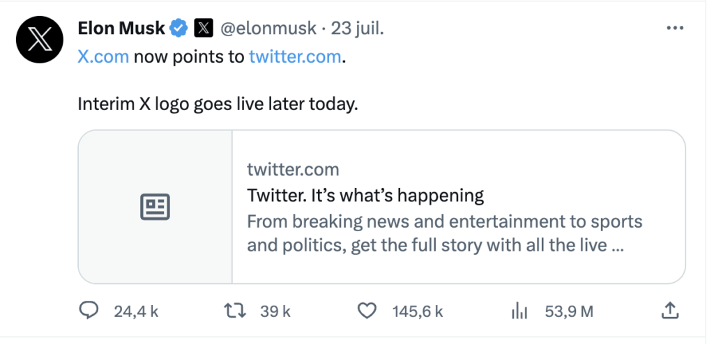 Le tweet d'Elon Musk. Le tweet d'Elon Musk.