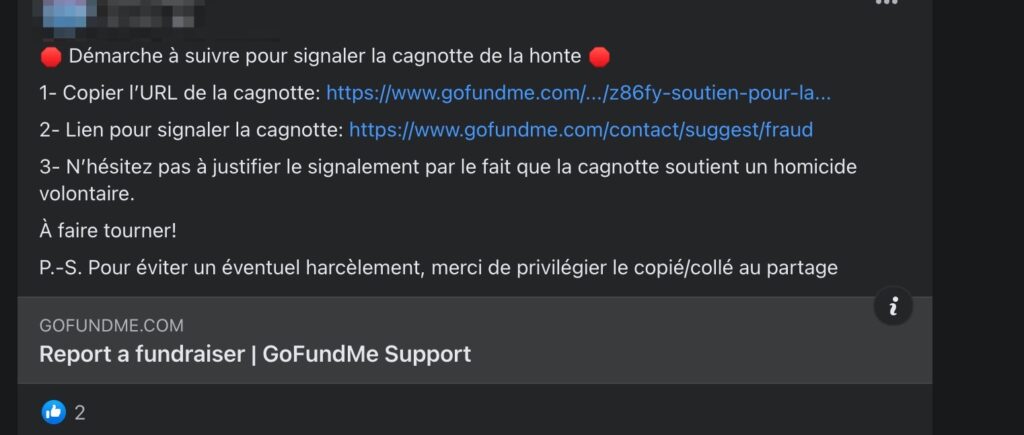 Une capture Facebook Une capture Facebook